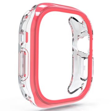 Apple Watch 7 / 8 / 9 41 mm hulutskåret støtsikkert + fleksibelt beskyttelsesdeksel Watch Frame Case - Rose