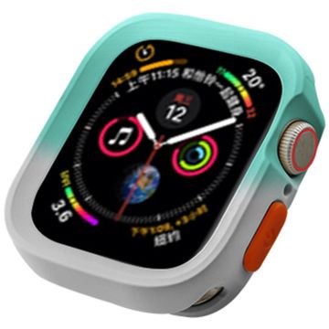 Apple Watch Series 4 / 5 / 6 / SE / SE (2022) 40mm / 7 / 8 / 9 41mm Dual Color Flexible Watch Case - Fruktgrønn + Grå