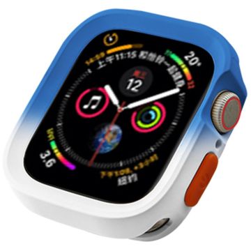 Apple Watch Series 4 / 5 / 6 / SE / SE (2022) 40mm / 7 / 8 / 9 41mm Dual Color Flexible Watch Case - Blå + Hvit