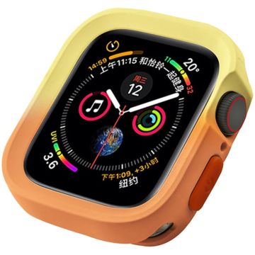 Apple Watch Series 4 / 5 / 6 / SE / SE (2022) 40mm / 7 / 8 / 9 41mm Dual Color Flexible Watch Case - Gul + Oransje