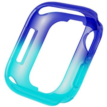 Apple Watch Series 4 / 5 / 6 / SE / SE (2022) 40mm / 7 / 8 / 9 41mm Dual Color Translucent Matte Flexible Watch Case - Lilla + Blå