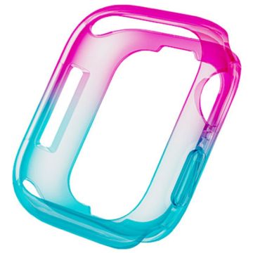 Apple Watch Series 4 / 5 / 6 / SE / SE (2022) 40mm / 7 / 8 / 9 41mm Dual Color Translucent Matte Flexible Watch Case - Rosa + Blå