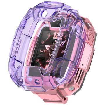 Huawei Children's Watch 5 Pro Case Half Cover Flexible Protective Frame - Transparent Purple