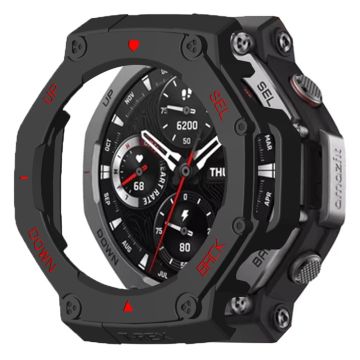 Huami Amazfit T-Rex 3 Watch Case Drop-Proof Hard PC Protective Cover - Black / Red