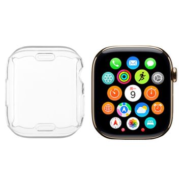 Apple Watch Series 9 / 8 / 7 41 mm klokkeveske med full dekning Fleksibelt TPU-beskyttelsesdeksel - Gjennomsiktig Hvit