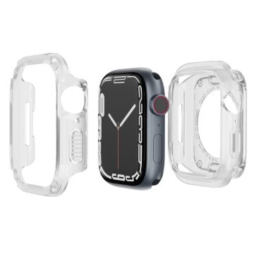 Watch Case Set Apple Watch Series 9 8 7 SE 6 5 4 41mm 40mm Hard Bump Resistant and Flexible Watch Frame Cover Combo - Transparent