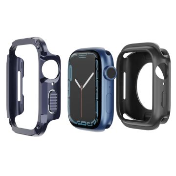 Watch Case Set Apple Watch Series 9 8 7 SE 6 5 4 41mm 40mm Hard Bump Resistant and Flexible Watch Frame Cover Combo - Blue