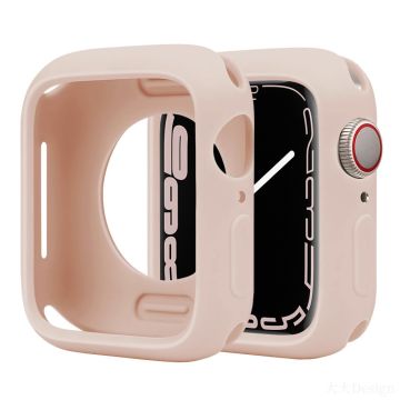 Silicone Protective Case Apple Watch Series 9 / 8 / 7 41mm Candy Color Shockproof Watch Cover - Pink Sand