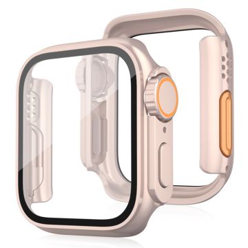 Bump Resistant Watch Case Apple Watch Series 6 5 4 SE (2022) SE (2023) SE 40mm Watch Cover with Tempered Glass Film - Rose Gold