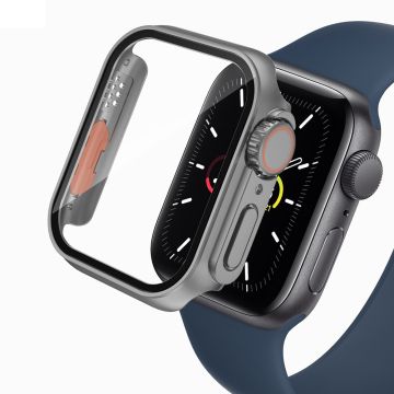 Bump Resistant Watch Case Apple Watch Series 6 5 4 SE (2022) SE (2023) SE 40mm Watch Cover with Tempered Glass Film - Grey