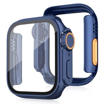 Bump Resistant Watch Case Apple Watch Series 6 5 4 SE (2022) SE (2023) SE 40mm Watch Cover with Tempered Glass Film - Midnight Blue