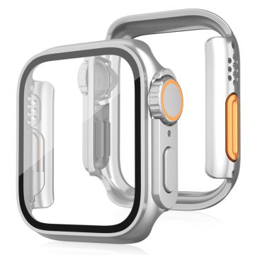 Bump Resistant Watch Case Apple Watch Series 6 5 4 SE (2022) SE (2023) SE 40mm Watch Cover with Tempered Glass Film - Silver