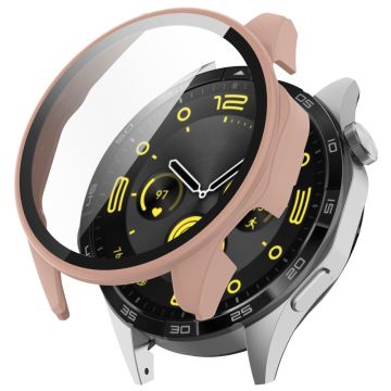 Honor Watch 4 Pro Watch Case Fullt dekkende beskyttelsesdeksel med skjermfilm i herdet glass - Rosa