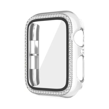 Apple Watch Serie 6 / 5 / 4 / SE (2022) / SE (2023) / SE 40 mm støtsikkert etui Rhinestone Watch-deksel med herdet glassfilm - Gjennomsiktig