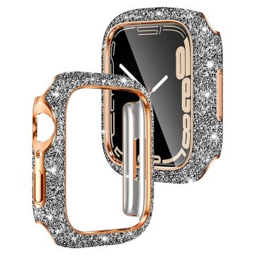 Apple Watch Series 4 / 5 / 6 / SE / SE (2022) / SE (2023) 40mm Crystal Decor Hard Bump resistant Watch Case Protective Frame - Sølv