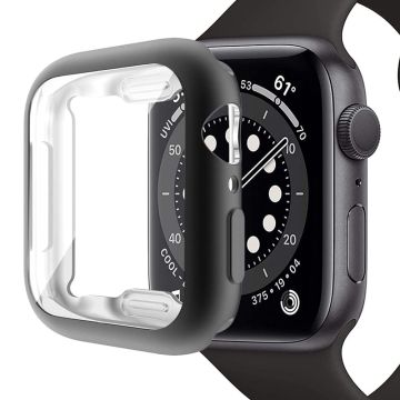 Apple Watch SE (2022) / SE / 6 / 5 / 4 40 mm etui deksel Galvanisert mykt, fleksibelt etui med skjermbeskytter - Svart