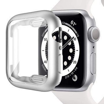 Apple Watch SE (2022) / SE / 6 / 5 / 4 40 mm etui deksel Galvanisert mykt, fleksibelt etui med skjermbeskytter - Sølv