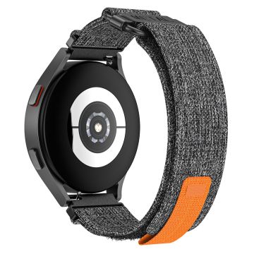 Samsung Galaxy Watch5 / Watch 5 Pro / Watch 4 / Watch 4 Classic Canvas-klokkearmbånd 20 mm Loop-rem - Svart / Grå