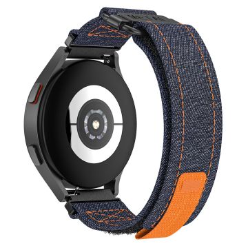 Samsung Galaxy Watch5 / Watch 5 Pro / Watch 4 / Watch 4 Classic Canvas-klokkearmbånd 20 mm Loop-rem - Denim Svart