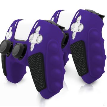 PS5 Controller Silicone Case Color Matching Protective Cover (Without Joy-Stick Caps) - Purple