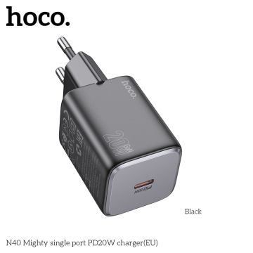 N40 Mighty single port PD20W charger(EU) - black