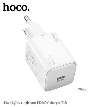 N40 Mighty single port PD20W charger(EU) - white