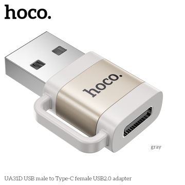 UA31D USB male to Type-C female USB2.0 adapter - grey