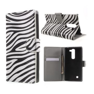 Moberg LG G4c Lær Etui Med Kort Holder - Zebra Striper