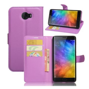 Xiaomi Mi Note 2 Litchi Skinn PU Lær Flip Etui - Lilla