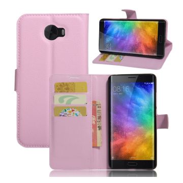 Xiaomi Mi Note 2 Litchi Skinn PU Lær Flip Etui - Rosa