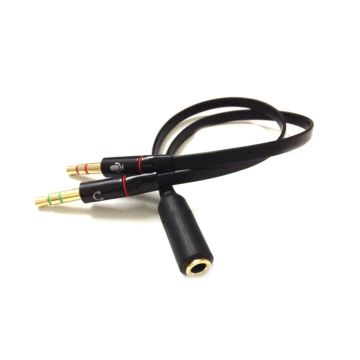 Universal 2 stk 3,5 mm hunn til dual 3,5 mm hann lyd Y splitter kabel