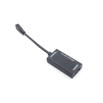 Universal micro usb til HDMI adapter kabel - svart