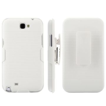 BeltClip KickStand (Hvit) Samsung Galaxy Note 2 Deksel