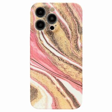 Marble iPhone 14 Pro Etui - Univers Rosa