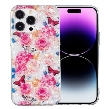 Marble iPhone 14 Pro Etui - Fargerik Sommerfugl