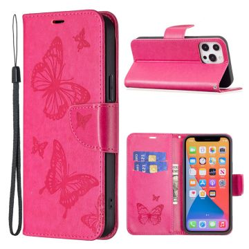 Butterfly iPhone 13 Pro skinnveske - Rose