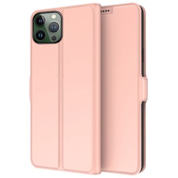 Glatt og tynt premium PU-skinnetui for iPhone 13 Pro - Rose Gull