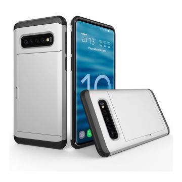 Samsung Galaxy s10 Hybrid Etui Og Kortholder - Sølv