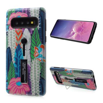 Samsung Galaxy s10 Mønsterprint Hybrid Etui - Design S