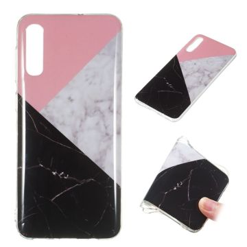 Marble Samsung Galaxy A50 deksel - Rose / hvit / svart marmor