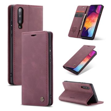 CaseMe Samsung Galaxy A50 Vintage Etui - Vinrød