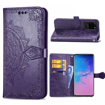 Mandala Samsung Galaxy S20 Ultra etui i lær - Lilla