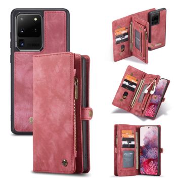 CaseMe Samsung Galaxy S20 Ultra Zipper Wallet Etui - Rød