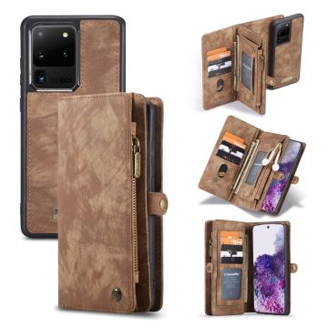 CaseMe Samsung Galaxy S20 Ultra Zipper Wallet Etui - Brun