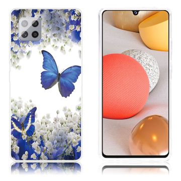 Deco Samsung Galaxy A42 5G Etui - Blåe Sommerfugler