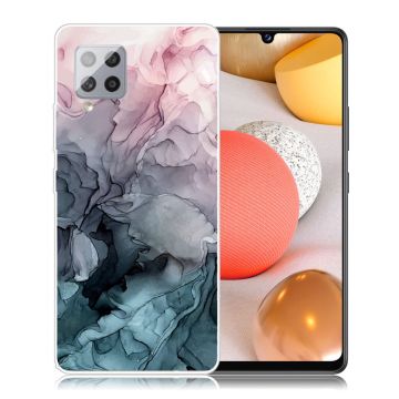 Marble Samsung Galaxy A42 5G Etui - Rose og Greyish Blåe Skyer