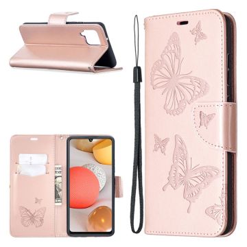 Butterfly Samsung Galaxy A42 5G Flippetui - Rose Gull