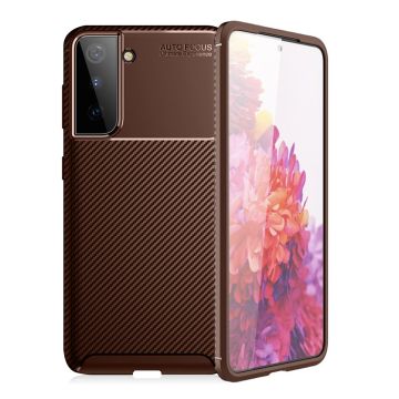 Carbon Shield Samsung Galaxy S21 Etui - Brun