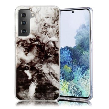 Marble Samsung Galaxy S21 Plus 5G Etui - Hvit / Svart