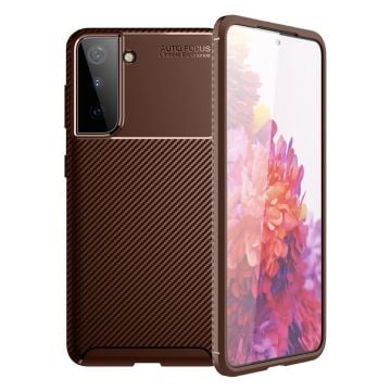 Carbon Shield Samsung Galaxy S21 Plus Etui - Brun